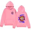 Moletom Masculino Transfronteiriço, Estilo Kanye, Moletom com Estampa de Letras Antisocialclub, Forrado com Lã, Caimento Solto, Forrado com Lã