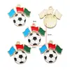 Chaveiro Pingente de Liga Metálica DIY com Gotejamento de Óleo Copa do Mundo Esportiva Futebol Pingente de Emblema Comemorativo W538