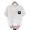 Playera de Manga Corta 230g Hombre Verano 2025 Nuevo Adolescente Marca Trendy Letra Estampada Manga Media Top Holgado