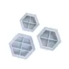 Poppy DIY Molde de Caixa de Armazenamento de Prato de Resina com Cristais Prato Hexagonal Caixa de Armazenamento Hexagonal Molde de Silicone