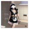 Conjunto Puro Sexy de Empregada cos Uniforme Sexy Roupa Íntima lolita Avental Pijama Cama Vestido Tentação