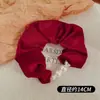 Scrunchies de Cetim Estilo Coreano para Mulheres Estilo Luxo Leve de Alta Qualidade Elásticos de Cabelo com Contas Douradas para Coques Baixos Acessórios de Cabelo
