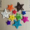 Estrella de ratán de 10 cm estrella de cinco puntas navideña estrella de cinco puntas decoración colgante para ambiente de aula de jardín de infantes decoración de centro comercial