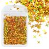 Bolsa de 2g Tamaño Lentejuelas de Arte de Uñas Estrella de Cuatro Puntas Láser Plateado Mixto Lentejuelas Rellenas de Pegamento Cristal 12 Colores