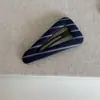 Presilha de Cabelo Listrada Azul Marinho Estilo Coreano, Piranha Oval Triangular, Presilha BB, Presilha Lateral, Presilha para Franja, Novo Acessório de Cabelo