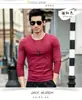 Camiseta de Manga Larga para Hombre Primavera y Verano Cuello Redondo Corte Ajustado Color Personalidad Moda Camiseta Básica para Hombre Fabricantes