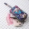 Bolso de Mano para Mujer Lienzo Artístico Billetera Larga de Tres Capas Bolso de Mano para Mujer Gran Capacidad Portallaves Monedero Casual Bolso para Teléfono Móvil