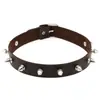 2016 Novo Gola de Couro com Tachas Pontiagudas Punk Gola Harajuku Japonês cosplay Gótico Rock Corrente para Pescoço Corrente de Couro