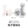 Molde de Silicone para Suporte de Vela de Ovo de Coelho de Orelhas Longas de Páscoa Cimento Gesso Coelho Ovo de Amor Suporte de Vela