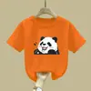2148# Camisetas de Manga Curta de Algodão 100% Verão para Meninos e Meninas Novas Tops Infantis para Crianças Maiores Moda de Verão Infantil Tendência
