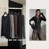 Conjunto térmico de lana para otoño e invierno, diseñado para moldear suavemente la figura sin apretar, con un ajuste suave y cómodo, perfecto como capa interior para mujer