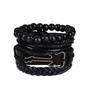 Pulsera de Cuero Tejida a Mano para Hombre Europea y Americana Transfronteriza Aleación Guitarra Violín Pulsera de Cuero Joyería de Letras de Moda