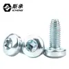 Tornillos de cabeza triangular grado 10.9, tornillos de cabeza redonda triangulares zincados en azul y blanco, pernos autoblocantes, tornillos autorroscantes con cabeza Torx