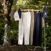 Pantalones casuales de verano para hombre de alta gama, sencillos, suaves, transpirables, cintura elástica, Tencel Lyocell 11651