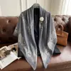 Nuevo Pañuelo de Seda para Primavera y Verano, Estilo Delgado, Bufanda Cuadrada Grande de 130 cm, Pañuelo Decorativo Estampado de Alta Gama, Chal Versátil