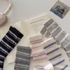 Calcetines Rayados de Colores Dulces para Mujer, Estilo Japonés de Moda, Calcetines Rayados Lisos Versátiles, Calcetines Largos de Algodón