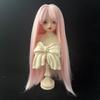 Foto real de fábrica peruca BJD bebê com seda macia multicolor opcional franja arrumada cabelo longo liso 346 pontos conjunto de cabelo de boneca
