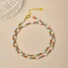 Collar de Perlas Naturales para Mujer, Estilo Chino Retro Perlas de Agua Dulce Cuentas de Mijo, Cadena para Clavícula de Azúcar de Turquesa y Rojo del Sur