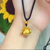 Pingente de Bolsa da Sorte Banhado a Ouro Vietnamita para Homens e Mulheres, Pingente de Bolsa da Sorte Estilo Chinês, Colar Versátil para DIY, Acessório de Corrente para Clavícula