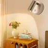 Lámpara de pared para mesita de noche transfronteriza, sin taladro, sin cableado, recargable, minimalista moderno, magnética, ángulo ajustable, foco pequeño, luz nocturna
