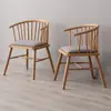Silla Windsor de Madera Maciza Roble Nórdico con Respaldo de Aro Muebles de Tronco Silla para Restaurante Occidental Silla de Café Ocio Madera Maciza