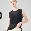 Novo Cover-Up de Verão em Fio de Bambu para Yoga com Costas Vazadas, Top Esportivo Feminino de Gola Redonda, Manga Curta para Fitness e Yoga no Verão