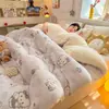 Edredón de Felpa Grueso de Doble Cara para Invierno al por Mayor, Ropa de Cama de Felpa de Leche y Felpa de Cordero, Edredón para Persona Doble de Hogar para Cuatro Estaciones, Núcleo de Edredón Individual para Dormitorio