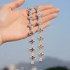 Nuevo Estilo de Cabello de Diamante Transfronterizo Europeo y Americano Más Vendido Plata de Ley S925 Moissanita Champagne Marca de Moda Hip Hop Accesorios de Pulsera Cruzada