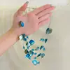 Colar de Pérolas Estilo Ins para Mulheres, Design Versátil de Nicho, Corrente de Clavícula de Luxo Leve de Alta Qualidade com Pingente de Coração, Joias para Atacado
