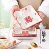 Tigela de cerâmica vermelha Wufu linmen doméstico tigela chinesa tigela de arroz tigela de macarrão talheres de alto valor de cor Tigela placa talheres