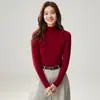 Suéter de cachemira de cuello alto para mujer, estilo otoño e invierno, prêt-à-porter de primera línea, de canalé, corte ajustado, que realza la figura, suéter de punto para capa base, capa interior