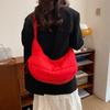 Bolso de Plumas Vintage para Mujer 2025 Primavera Nuevo Bolso Tote de Moda Casual Gran Capacidad Un Solo Hombro Bolso Silla de Montar