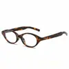 Montura de Gafas Ovalada Estilo Coreano Moda Marco Retro con Tachuelas Nerd Gafas Simples Versátiles Gafas Sin Graduación Anti Luz Azul