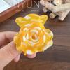 Horquilla de alta gama con diseño de flor de ácido acético, dulce y tridimensional, con un bonito y delicado clip de tiburón, accesorios vintage de moda para el cabello para mujer.
