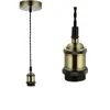 Porta Bombilla Retro Edison E27 de Venta Caliente Transfronterizo con Cable Retorcido Porta Bombilla Color Níquel Arena Accesorios para Lámpara Colgante Lámpara de Araña