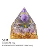 Pirâmide de Cristal Natural 5cm Estilo Europeu e Americano Decoração de Mesa para Casa e Escritório Ornamento de Pirâmide de Resina para Yoga Meditação
