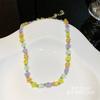 Collar de Estrella Color Caramelo Dopamina 2023 Nuevo Estilo Caliente Collar de Perlas de Colores para Niña El Más Fácil de Combinar Adorno de Cadena para Clavícula
