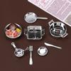 Miniatura simulação réchaud utensílios de cozinha cola creme diy grampo de cabelo feito à mão enfeites de casa material resina acessórios atacado