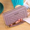 Comércio Exterior Longo Feminino Zíper Duplo Versão Coreana 2025 Nova Bolsa de Mão Casual para Celular Carteira de Grande Capacidade Atacado