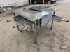 Mesa de barbacoa sin humo de acero inoxidable engrosado con tres cajas de carbón, adecuada para uso comercial, autoservicio, campamento al aire libre y venta ambulante