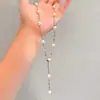 Collar de Perlas Estrelladas Brillantes para Mujer, Lujo Accesible Elegante Forma de Y Versátil Estilo Dulce y Fresco Cadena para el Cuello Cadena para la Clavícula Accesorios