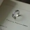Anillo con Patrón de Nube para Hombres y Mujeres, Plata de Ley S925, Estilo Chino Vintage, Anillo Abierto Ajustable de Nube