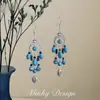 Brincos Turquesa Resistentes com Design de "Pena", Presilhas de Mosquito, Brincos Estilo Étnico Vintage para Mulheres