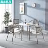 Mesa de comedor y silla para balcón interior, combinación 1722 Camel, silla individual, mesa de comedor y silla para fiesta familiar, mesa larga, venta al por mayor