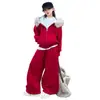 Conjunto de Roupa de Inverno para Meninas 2026 Novo Estiloso Infantil Outono/Inverno com Capuz Casual Conjunto de Duas Peças para Crianças de Meia-Idade e Mais Velhas Tendência