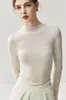 Suéter de Lana Sin Costuras de una Pieza Lavable a Máquina para Mujer, Cuello Semi Alto, Tejido Fino, Prendas de Punto Ajustadas como Capa Base