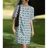 Vestido Estampado de Manga Corta con Cuello Redondo, Ajuste Delgado, Elegante y a la Moda para Mujer, Nuevo Diseño Verano 2026 Vestido de Seda