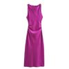 Vestido midi slim fit com textura de cetim de seda e temperamento feminino AliExpress Explosions europeu e americano transfronteiriço