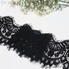 Renda para Cílios Tanglong Preta Não Elástica com Padrão Vintage Ondulado, Guarnição de Renda para Acessórios de Vestuário