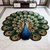Alfombra de Piso de Pavo Real con Visión Tridimensional Alfombra de Terciopelo de Cristal con Forma Especial Manta de Cama para Dormitorio Armario Sala de Estar Alfombra de Piso de Alta Gama